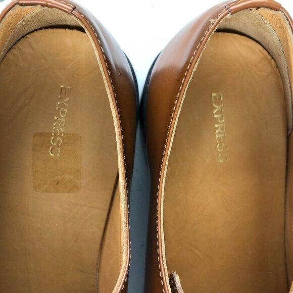 Express NWT Men\'s Size 11 Brown Leather Lace-Up Plain Toe Oxfords Dress Shoes main image 8